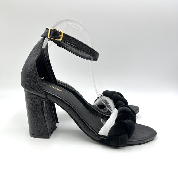 Kaanas Womens Soho Chunky Velvet Braided Block Heel Sandals Heels Shoes 9M - Picture 1 of 13